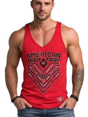 American Fighter x Affliction Men’s Red Tank Top Size Small